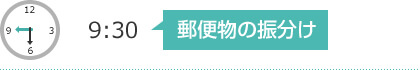 9:30　郵便物の振分け